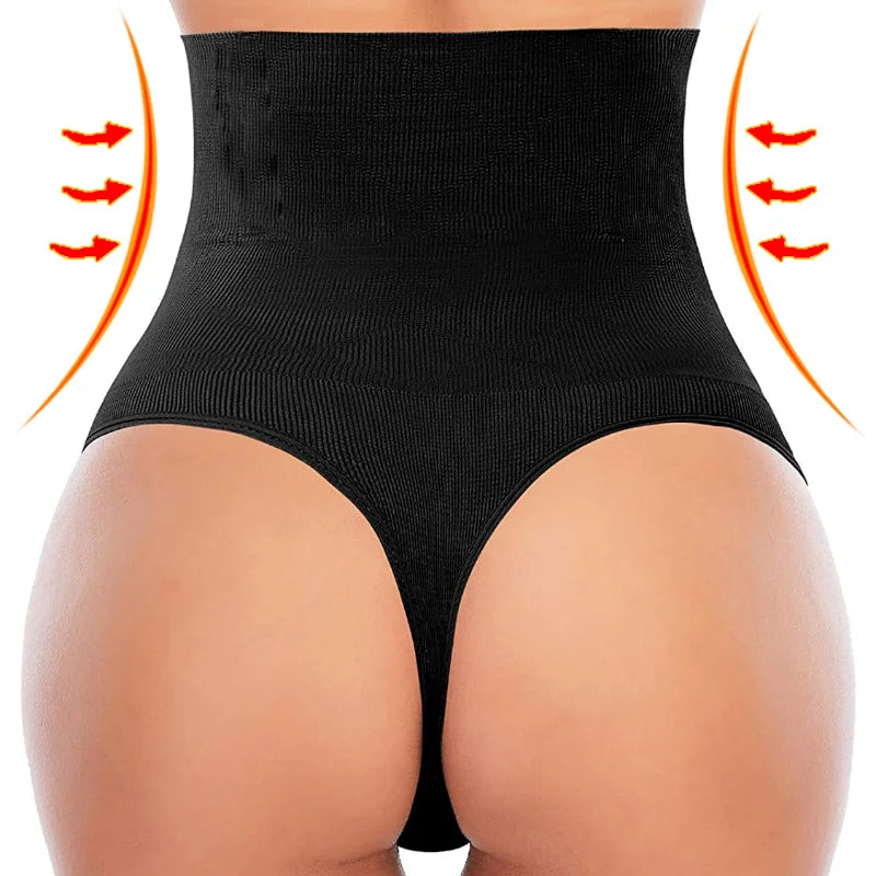 Calcinha Fio Dental Sexy Modeladora com Cintura Alta, Controle Abdominal e Levantador de Glúteos