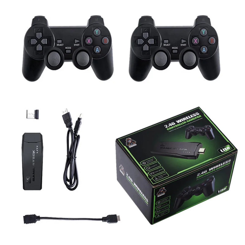 Video Game Console 2.4G Double Wireless Controller Game Stick 4K 10000 Games 64 32GB Retro Games para PS1/GBA