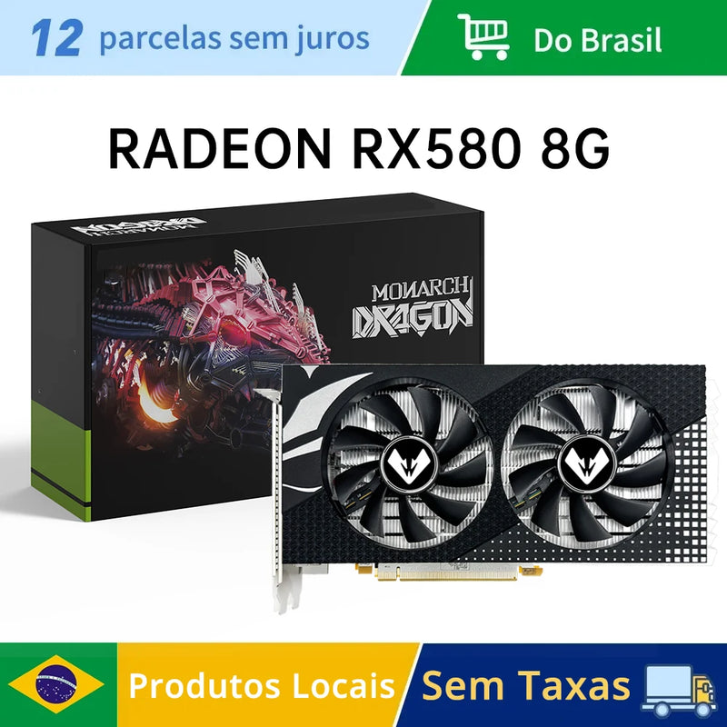 Placa de Vídeo MOUGOL AMD Radeon RX580 8GB GDDR5 - 256 Bits