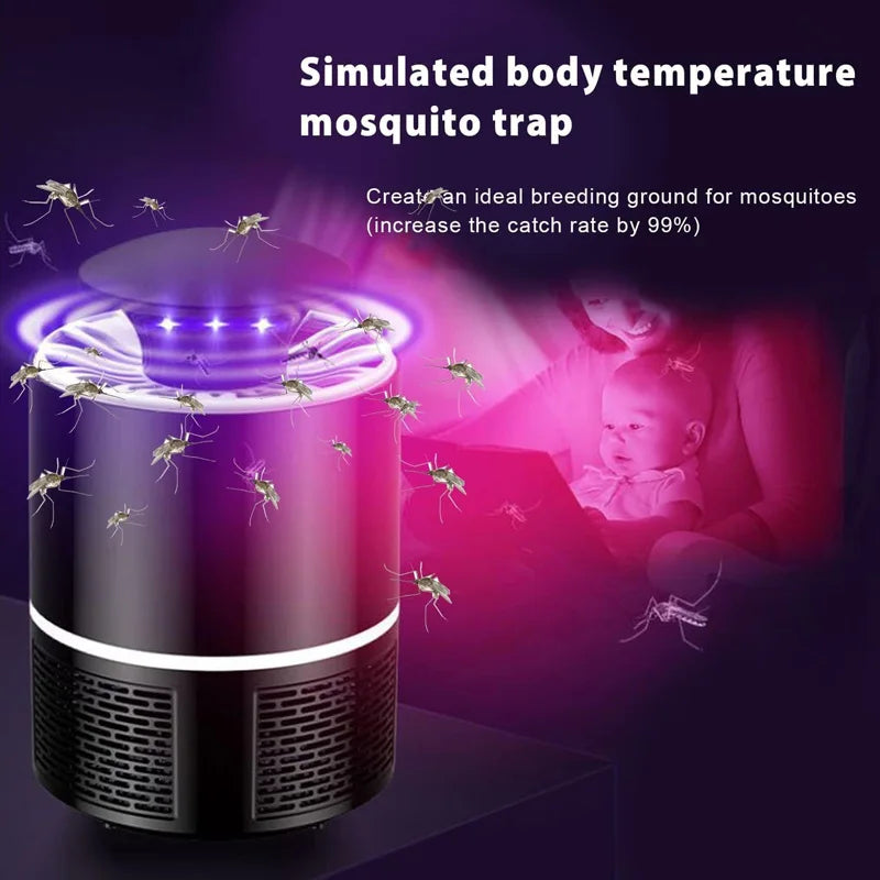 Armadilha Elétrica Portátil Contra Mosquitos – Armadilha Inteligente com USB e Luz Repelente